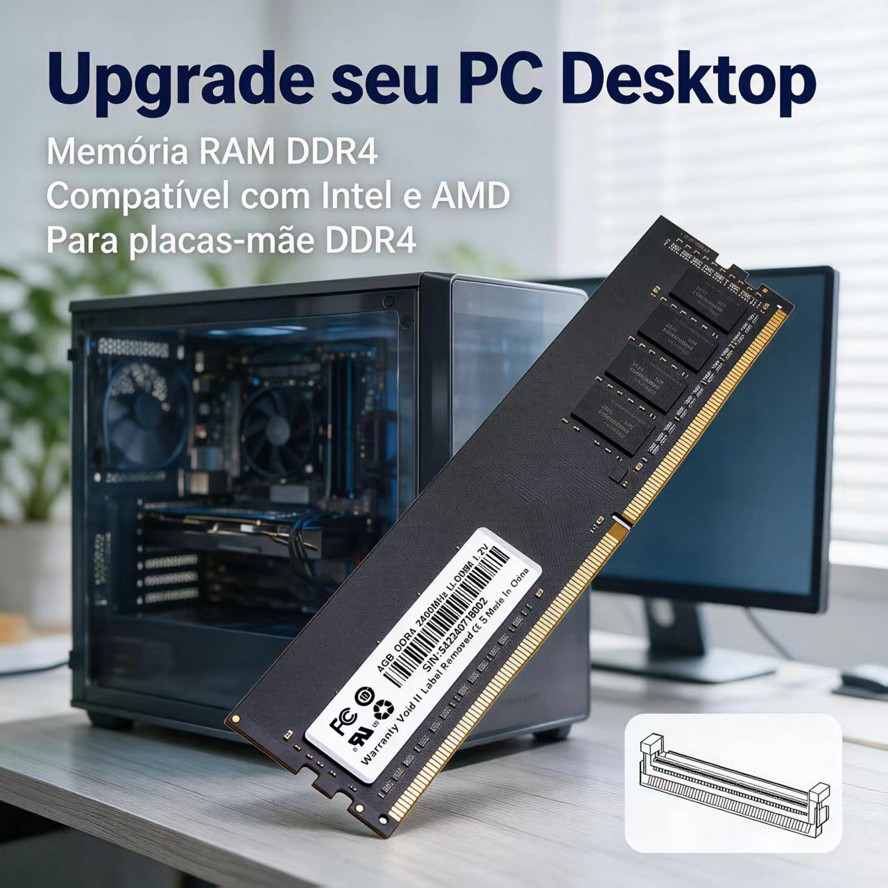 DDR4 RAM 4GB 8GB 2400MHz Deskt - Server Memory Ddr4 recension och pris
